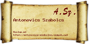 Antonovics Szabolcs névjegykártya