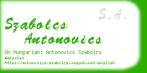szabolcs antonovics business card